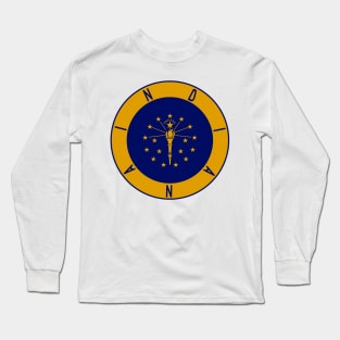 Indiana Flag Decal Long Sleeve T-Shirt